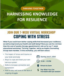 Thriving Together Virtual Workshop Aspire Counseling Group